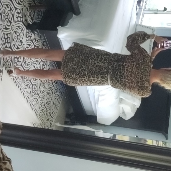 NWOT WHBM Leopard Mini Dress, Sz 2 Small - Picture 2 of 6